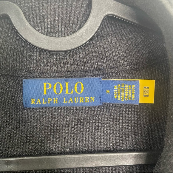 Polo Ralph Lauren Charcoal Gray 1/4 Zip Sweater 100% Cotton M - Picture 4 of 6